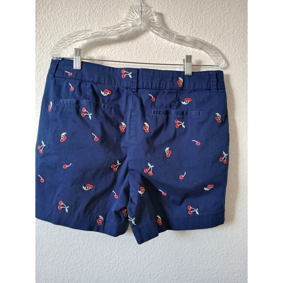 St John's Bay Preppy Shorts 12 Embroidered Cherries Front Pockets Blue & Red - Picture 2 of 13